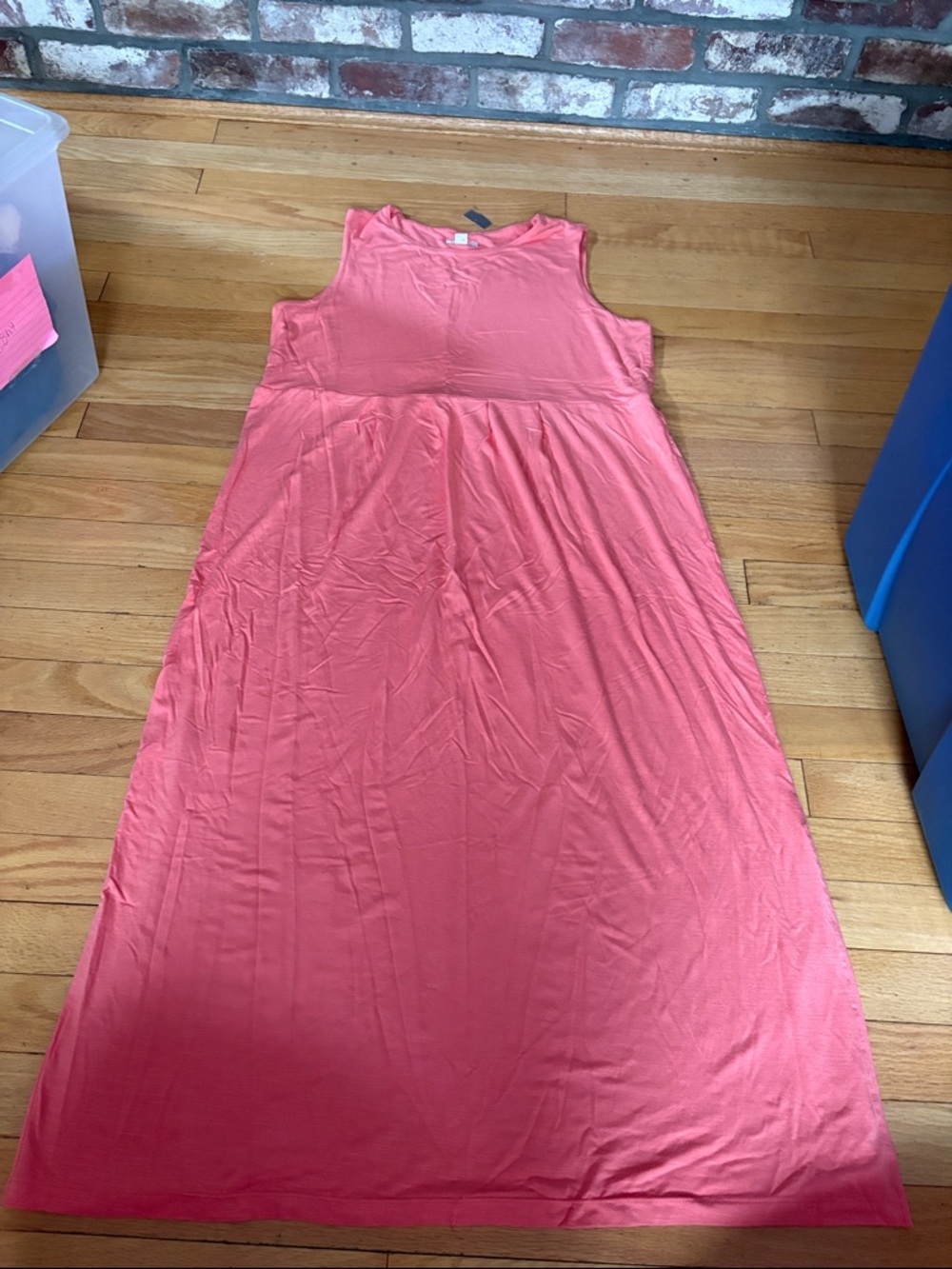 J Jill Sleeveless Coral/ Salmon Maxi Dress